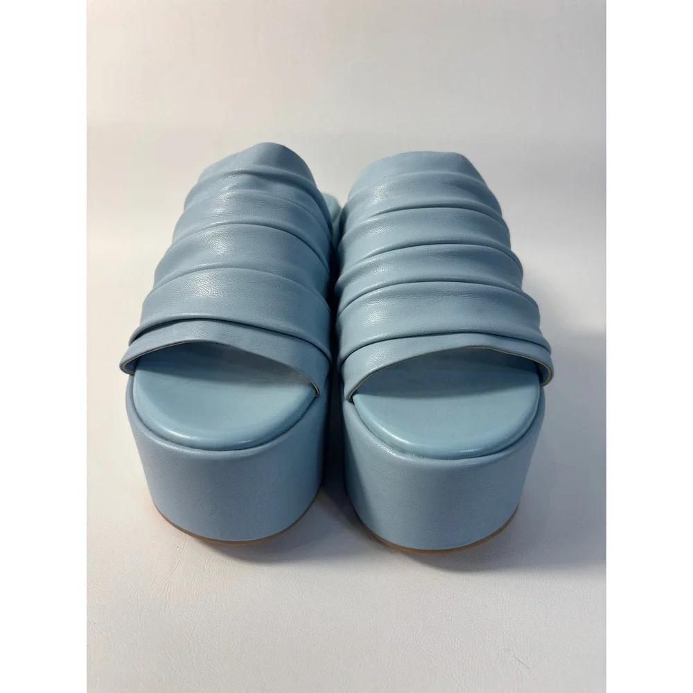 Marc Fisher Ltd Baby Blue Leather Platform Women Size 6M